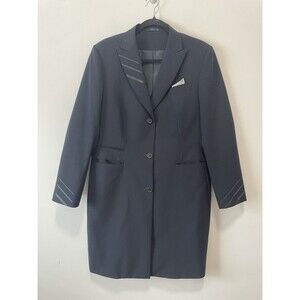 Delta Uniform Collection Women’s Blazer Long Line Jacket Size 16 Navy Blue Work